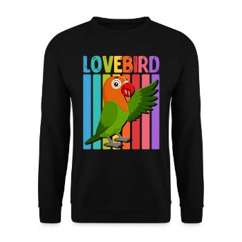 Lovebird Parrots Love Birds Bird Friend - Unisex Sweatshirt - black - Front - Alina (178cm) & Michal (187cm)