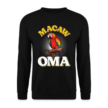 Macaw Grandma Vogelliebhaber Aras Papageien - Unisex Pullover - Schwarz - Vorne - Alina (178cm) & Michal (187cm)