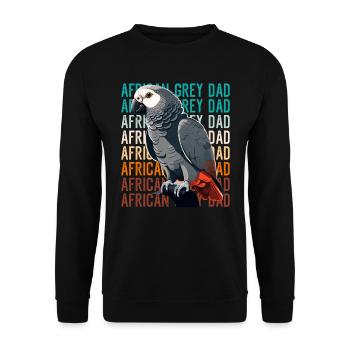 Perroquets gris Maman Africain Maman Gris Maman Perroquet - Sweat-shirt Unisexe - noir - Devant - Alina (178cm) & Michal (187cm)