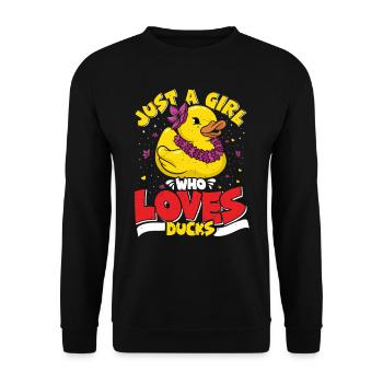 Just a girl who loves ducks duck lovers - Unisex Sweatshirt - black - Front - Alina (178cm) & Michal (187cm)
