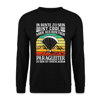 Paraglider Rentner In Rente zu sein ist Cool - Unisex Pullover - Schwarz - Vorne - Alina (178cm) & Michal (187cm)