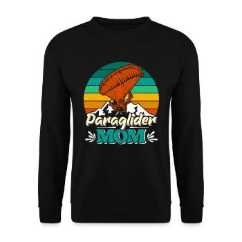 Paraglider Mom Paragliding Gleitschirmflieger Mama - Unisex Sweatshirt - black - Front - Alina (178cm) & Michal (187cm)