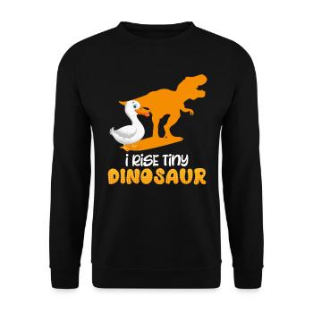 Duck Keeper I Rise tiny Dinosaur Duck Lover - Unisex Sweatshirt - black - Front - Alina (178cm) & Michal (187cm)