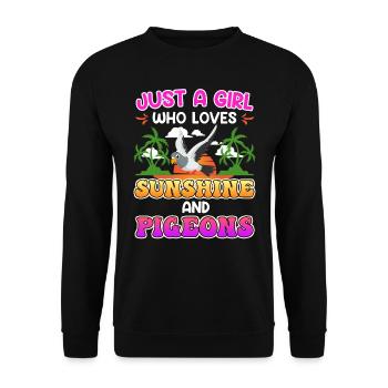 Juste une fille qui aime le soleil et les pigeons - Sweat-shirt Unisexe - noir - Devant - Alina (178cm) & Michal (187cm)