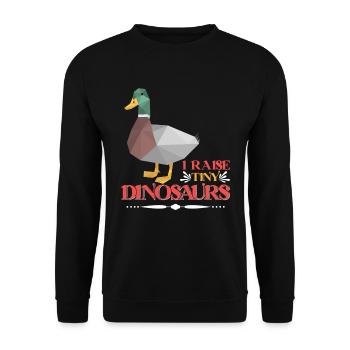 Duck Breeder I raise Tiny Dinosaurs Duck Keeper - Unisex Sweatshirt - black - Front - Alina (178cm) & Michal (187cm)