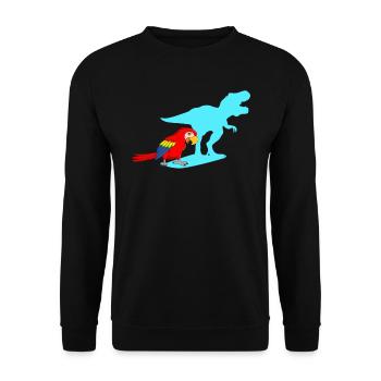 Macaw Parrots Dinosaur Parrot Bird Lover - Unisex Sweatshirt - black - Front - Alina (178cm) & Michal (187cm)