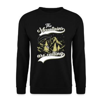 Mountaineering The Mountains are Calling - Unisex Sweatshirt - black - Front - Alina (178cm) & Michal (187cm)