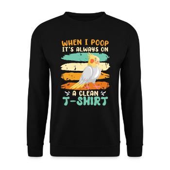 Cockatiel Quand je fais caca c’est toujours propre Chemise - Sweat-shirt Unisexe - noir - Devant - Alina (178cm) & Michal (187cm)