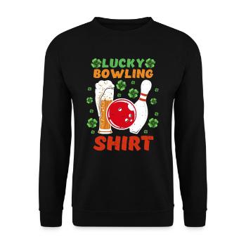 Lucky Bowling Shirt Bowling Player Outfit - Unisex Sweatshirt - black - Front - Alina (178cm) & Michal (187cm)