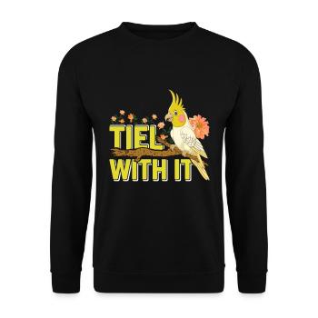 Cockatiel Tiel avec elle Bird Friend Perruche - Sweat-shirt Unisexe - noir - Devant - Alina (178cm) & Michal (187cm)