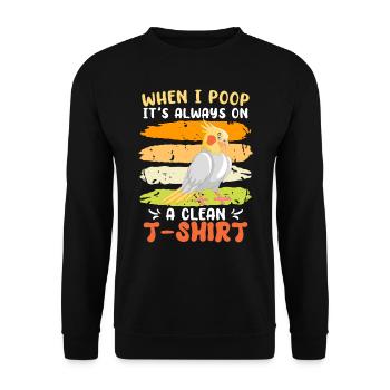 Cockatiel Quand je fais caca c’est toujours propre Chemise - Sweat-shirt Unisexe - noir - Devant - Alina (178cm) & Michal (187cm)