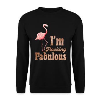 Flamants roses Je suis en train de floquer de fabuleuses femmes flamants roses - Sweat-shirt Unisexe - noir - Devant - Alina (178cm) & Michal (187cm)
