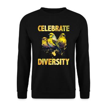 Songbirds Celebrate Diversity Canaries - Unisex Sweatshirt - black - Front - Alina (178cm) & Michal (187cm)