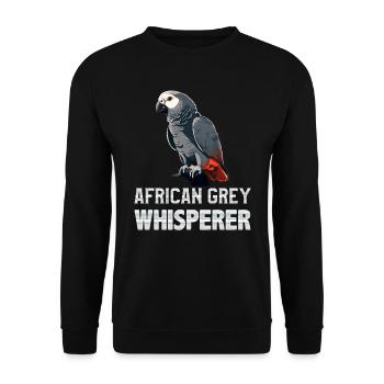 Grey Parrot Whisperer Bird Lover Parrot - Unisex Sweatshirt - black - Front - Alina (178cm) & Michal (187cm)