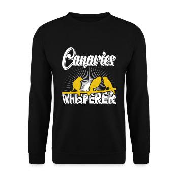 Kanarienvogel Flüsterer Canaries Whisperer - Unisex Pullover - Schwarz - Vorne - Alina (178cm) & Michal (187cm)