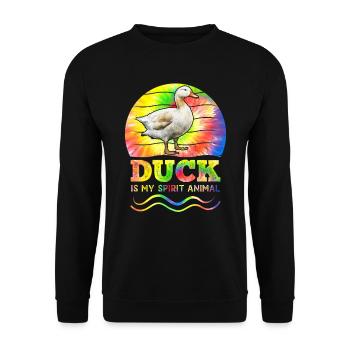 Duck is my Spirit Animal Duck Lover Duck Fan - Unisex Sweatshirt - black - Front - Alina (178cm) & Michal (187cm)