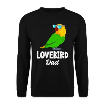 Lovebird Daddy Love Birds Parrot Holder Men - Unisex Sweatshirt - black - Front - Alina (178cm) & Michal (187cm)