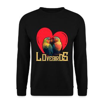 Lovebirds, bird lovers, parrots, love birds - Unisex Sweatshirt - black - Front - Alina (178cm) & Michal (187cm)