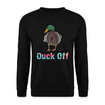 Duck Off Ducks Lover Duck Holder Ducklings - Unisex Sweatshirt - black - Front - Alina (178cm) & Michal (187cm)