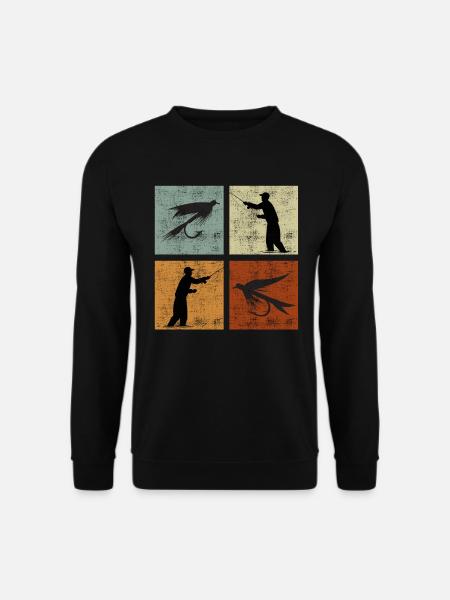 Fligenfischen Fischjagd Angeln Fliegenfischer - Unisex Pullover - Schwarz