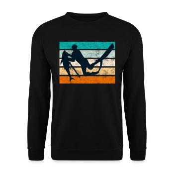 Spearfishing Dive Fischjagd Speerfischer - Unisex Pullover - Schwarz - Vorne - Alina (178cm) & Michal (187cm)