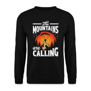 Mountaineering The Mountains are Calling - Unisex Sweatshirt - black - Front - Alina (178cm) & Michal (187cm)