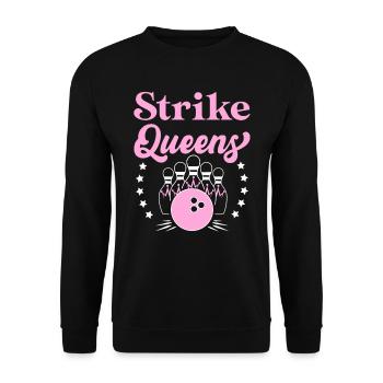 Strike Queens Bowling Women Bowling - Unisex Sweatshirt - black - Front - Alina (178cm) & Michal (187cm)