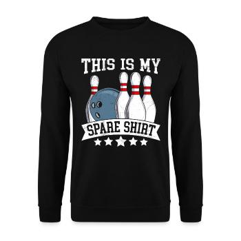 Bowling Outfit This is my Spare Shirt Bowlen - Unisex Sweatshirt - black - Front - Alina (178cm) & Michal (187cm)