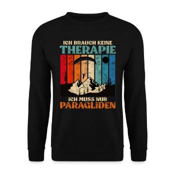 Gleitschirmflieger I don´t need Therapy Paragliten - Unisex Pullover - Schwarz - Vorne - Alina (178cm) & Michal (187cm)