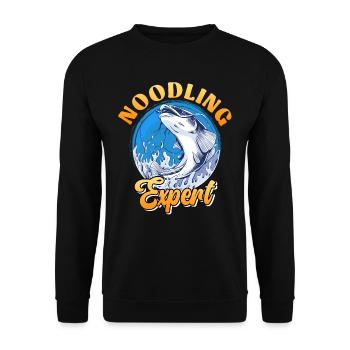 Noodling Expert Catfish Fishing Catfish Angler - Unisex Sweatshirt - black - Front - Alina (178cm) & Michal (187cm)