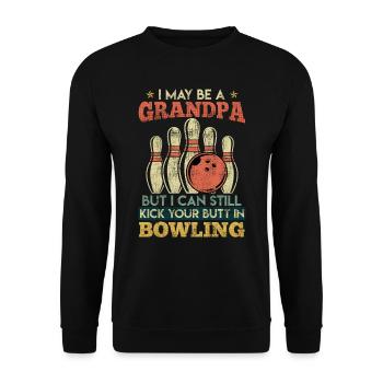 Bowling Men Peut-être une chemise drôle de grand-père - Sweat-shirt Unisexe - noir - Devant - Alina (178cm) & Michal (187cm)