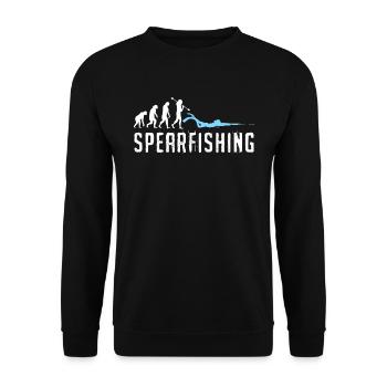 Spearfisher Spearfishing Fish Hunt with Harpoon - Unisex Sweatshirt - black - Front - Alina (178cm) & Michal (187cm)