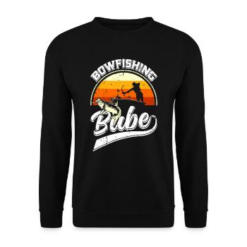 Bogenfischen Frauen Bowfishing Babe Bogenfischer - Unisex Pullover - Schwarz - Vorne - Alina (178cm) & Michal (187cm)