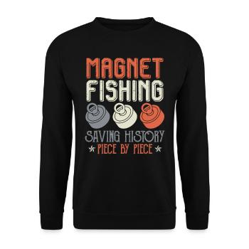 Magnet Pêche Sauver l’histoire Magnet Pêcheurs - Sweat-shirt Unisexe - noir - Devant - Alina (178cm) & Michal (187cm)