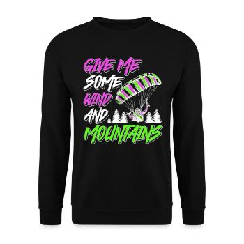 Les parapentes me donnent du vent et des montagnes - Sweat-shirt Unisexe - noir - Devant - Alina (178cm) & Michal (187cm)