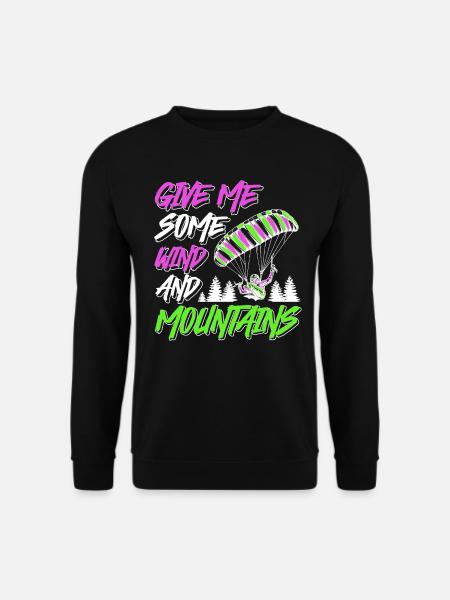 Les parapentes me donnent du vent et des montagnes - Sweat-shirt Unisexe - noir