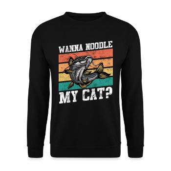 Noodler veut Noodle my Cat Waller Fishing - Sweat-shirt Unisexe - noir - Devant - Alina (178cm) & Michal (187cm)