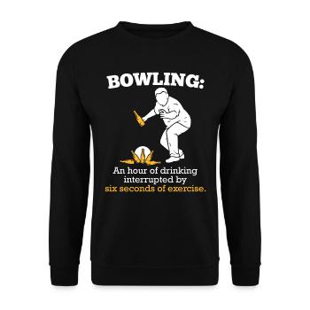 Heure de bowling de boire 6 secondes d’exercice - Sweat-shirt Unisexe - noir - Devant - Alina (178cm) & Michal (187cm)