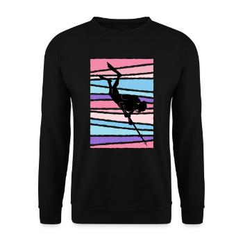 Spearfisher, Fish Hunting, Harpoons, Dive, Fisherman - Unisex Sweatshirt - black - Front - Alina (178cm) & Michal (187cm)