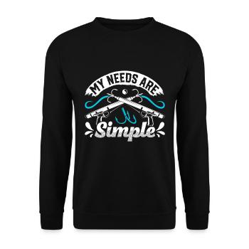 Speerfischer My Needs are Simple Spearfishing - Unisex Pullover - Schwarz - Vorne - Alina (178cm) & Michal (187cm)