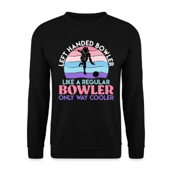 Bowlingspieler Linkshändig Bowler Bowlen Girl - Unisex Pullover - Schwarz - Vorne - Alina (178cm) & Michal (187cm)