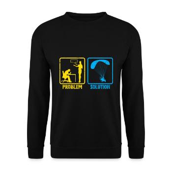 Gleitschirmflieger solution problème Parapente - Sweat-shirt Unisexe - noir - Devant - Alina (178cm) & Michal (187cm)