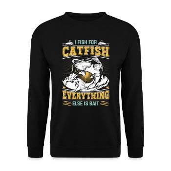 Wels Angeln Je pêche pour Catfish Waller Angler - Sweat-shirt Unisexe - noir - Devant - Alina (178cm) & Michal (187cm)
