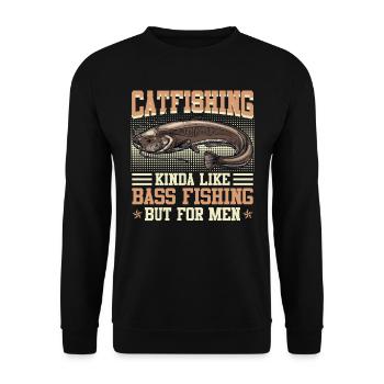 Catfishing kinda like Bass Fishing Flathead Fish - Unisex Sweatshirt - black - Front - Alina (178cm) & Michal (187cm)