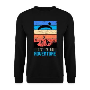 Paragliders Life is an adventure - Unisex Sweatshirt - black - Front - Alina (178cm) & Michal (187cm)