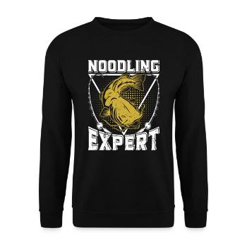 Noodling Expert Waller Angeln Fischjagd Noodler - Unisex Pullover - Schwarz - Vorne - Alina (178cm) & Michal (187cm)