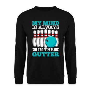 Bowling My Mind is Always in the Gutter Bowler - Unisex Sweatshirt - black - Front - Alina (178cm) & Michal (187cm)