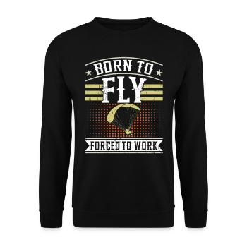 Né pour voler Forcé de travailler - Sweat-shirt Unisexe - noir - Devant - Alina (178cm) & Michal (187cm)