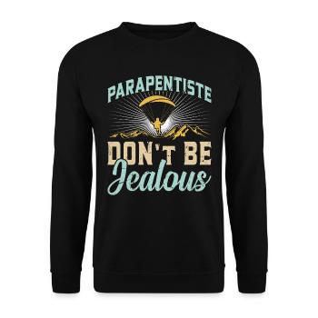 Paraglider Parapentiste Don ́t be Jealous - Unisex Sweatshirt - black - Front - Alina (178cm) & Michal (187cm)