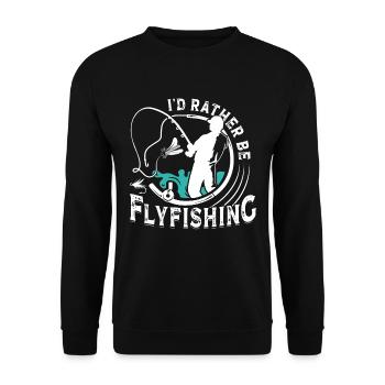 Fly Fishing I ́d rather be Flyfishing Fishing - Unisex Sweatshirt - black - Front - Alina (178cm) & Michal (187cm)